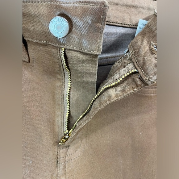 NWT Pistola Aline High Rise Skinny Coated Jeans Cognac Color Size 24 - Picture 7 of 14
